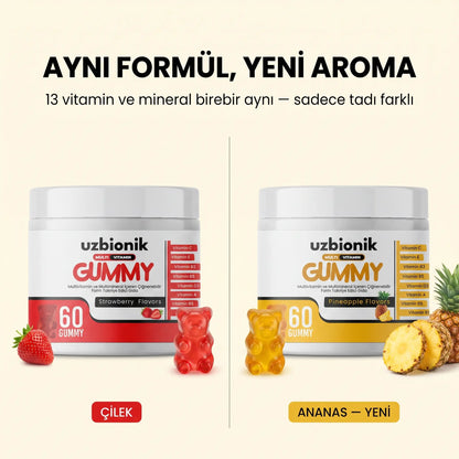 1 Adet  Ananas Aromalı Uzbionik Gelişim Destekleyici Multivitamin