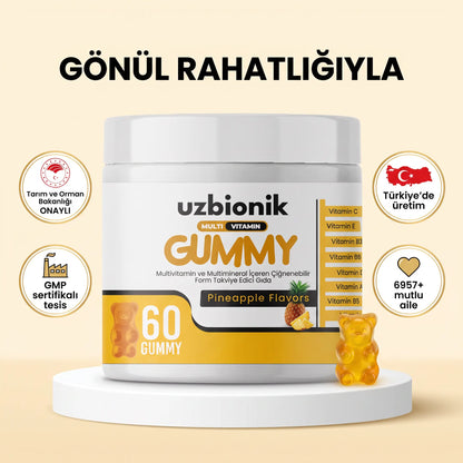 1 Adet  Ananas Aromalı Uzbionik Gelişim Destekleyici Multivitamin