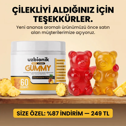 1 Adet  Ananas Aromalı Uzbionik Gelişim Destekleyici Multivitamin